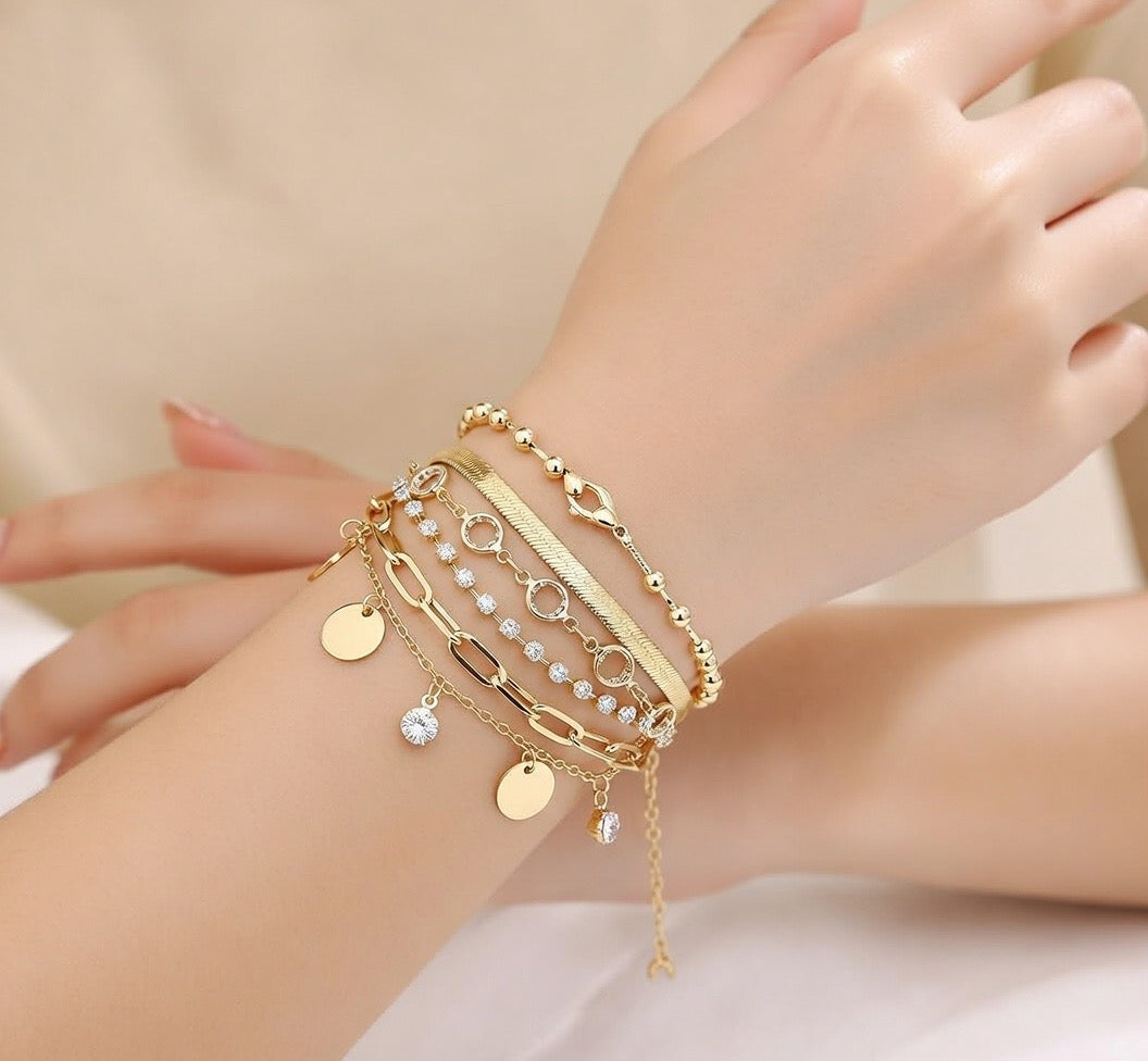 Gold Plated Boho Bracelet Set